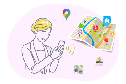 MapサービスのMEOをチェックする女性